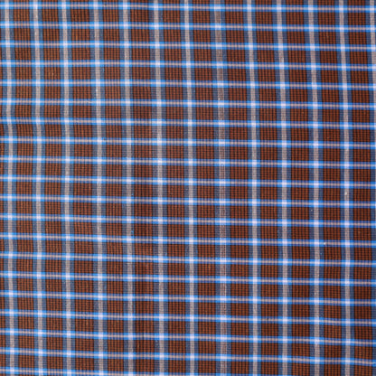 Brown/blue checkered lungi