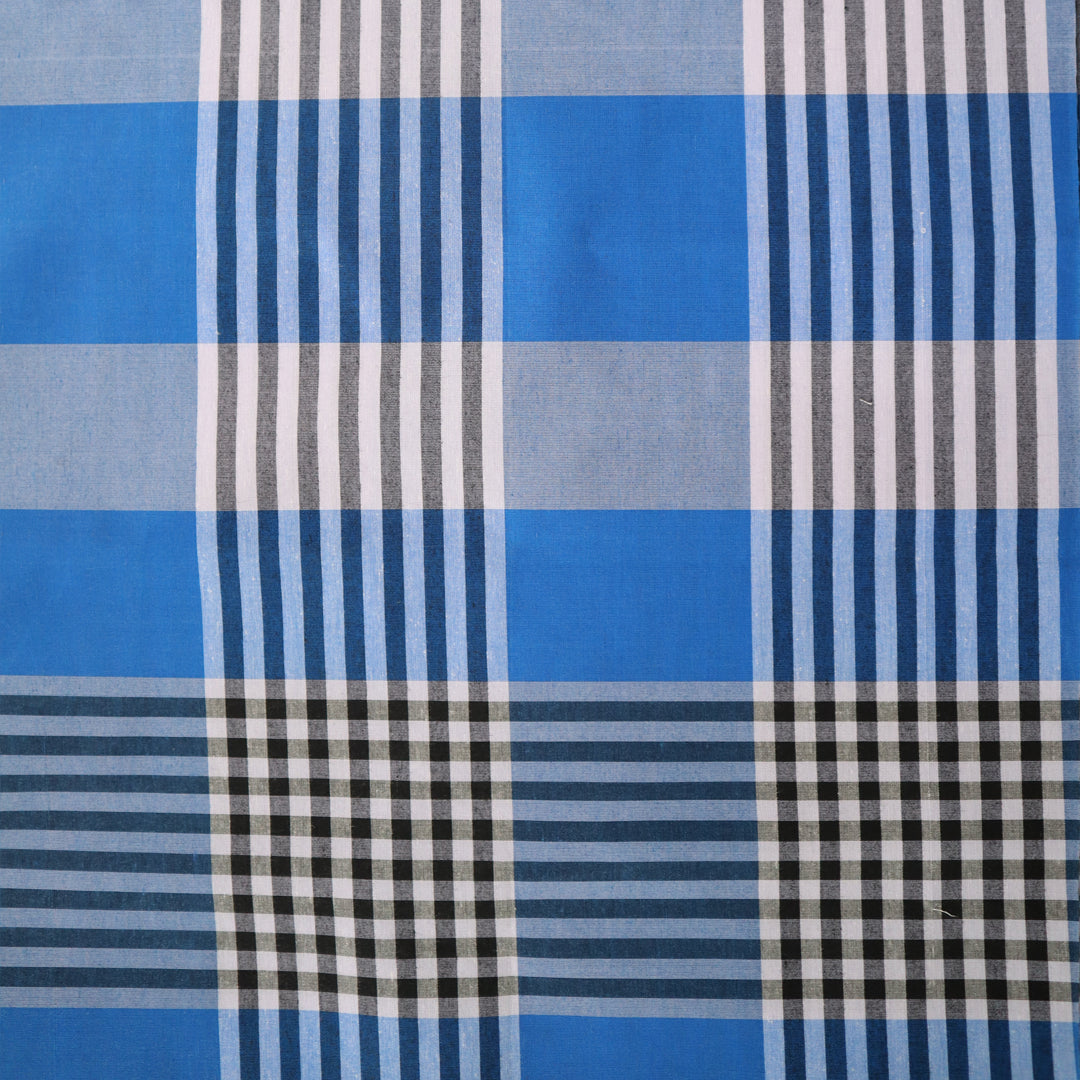 Sky blue/black stripe big checkered Lungi