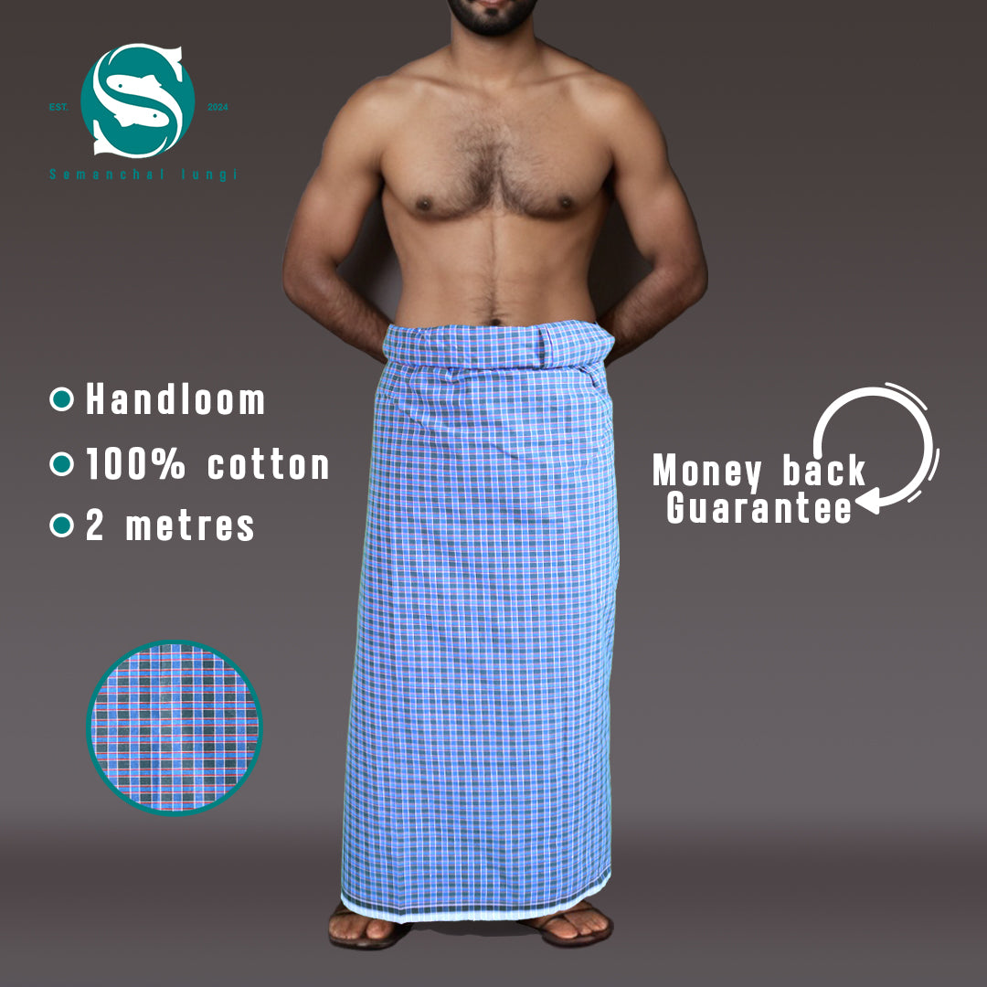 Small checkered black/blue Lungi