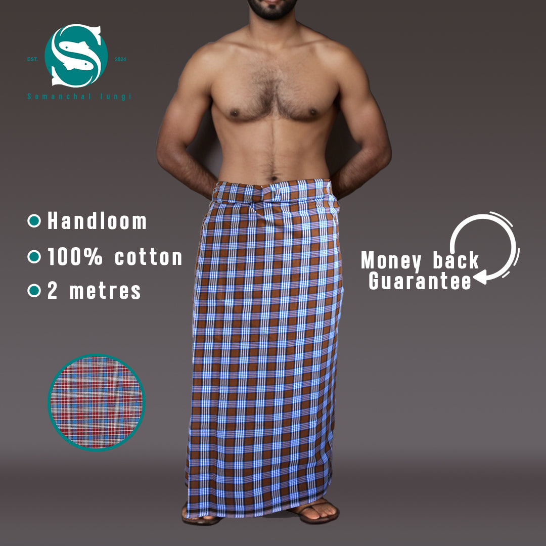 Small blue/brown checkered Lungi