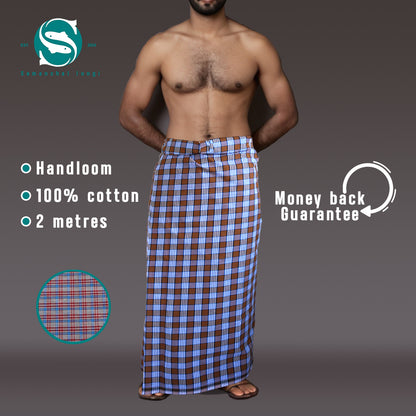 Small blue/brown checkered Lungi