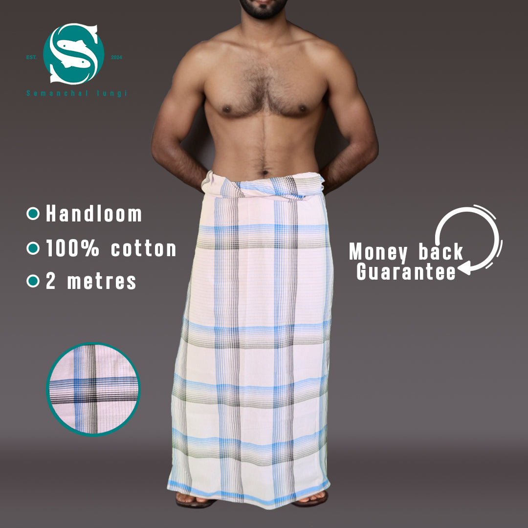 Versatile white/blue Lungi