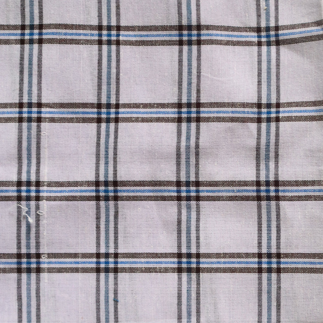 Blue/black lined checkered white Lungi