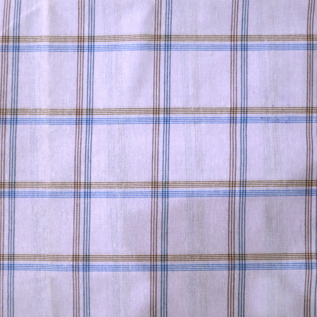 Three-lined blue/black checkered white Lungi