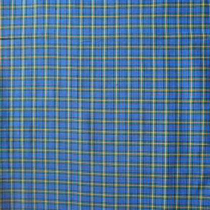 Yellow lined blue checkered lungi